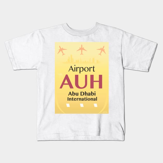 AUH Abu Dhabi airport Kids T-Shirt by Woohoo